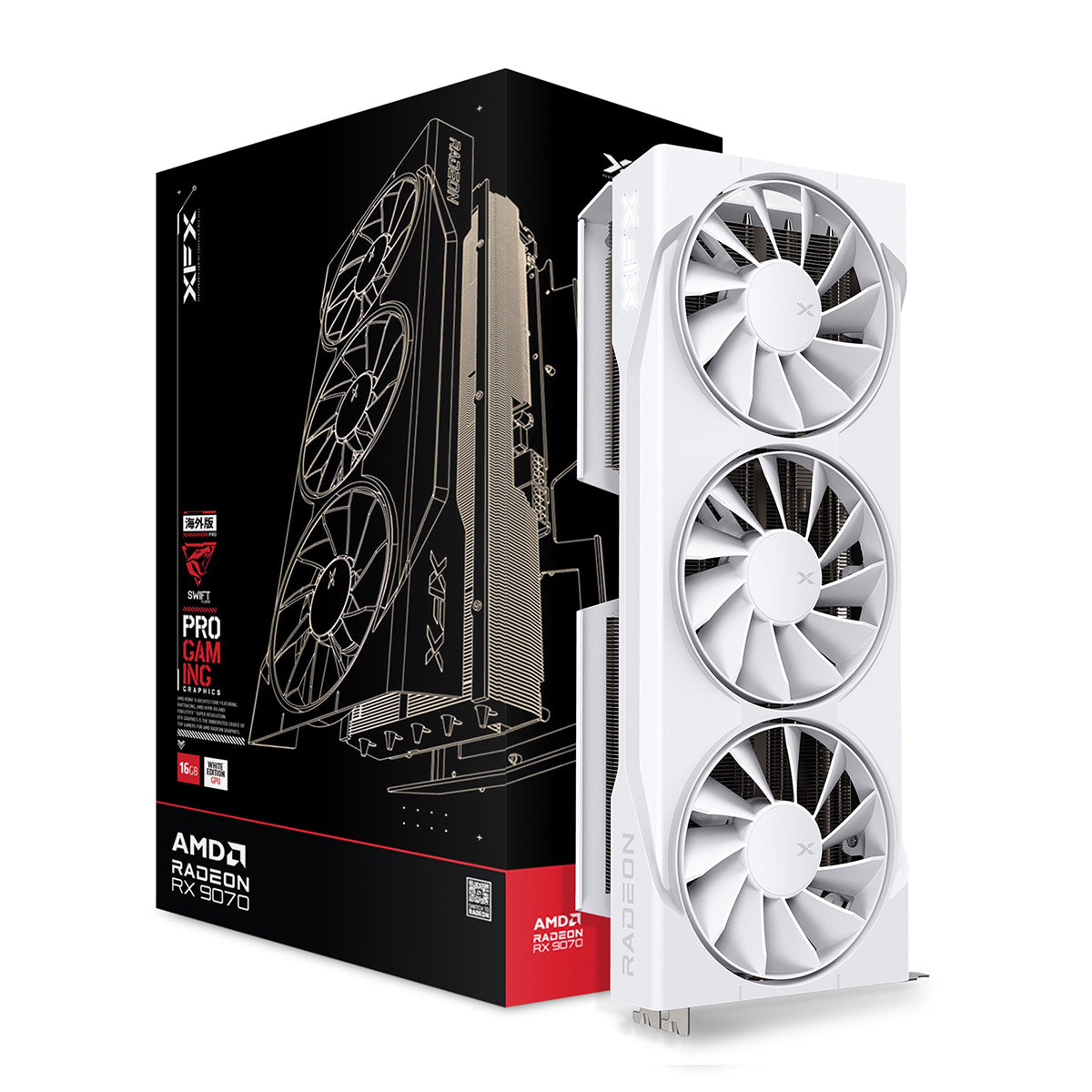 XFX Radeon RX 9070 SWIFT OC WHITE Triple Fan 16GB Graphics Card