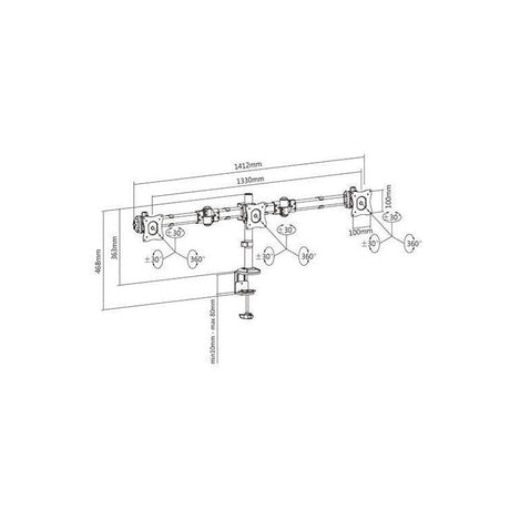 Brateck Lumi LDT06-C03 Triple Monitor Desk Mount