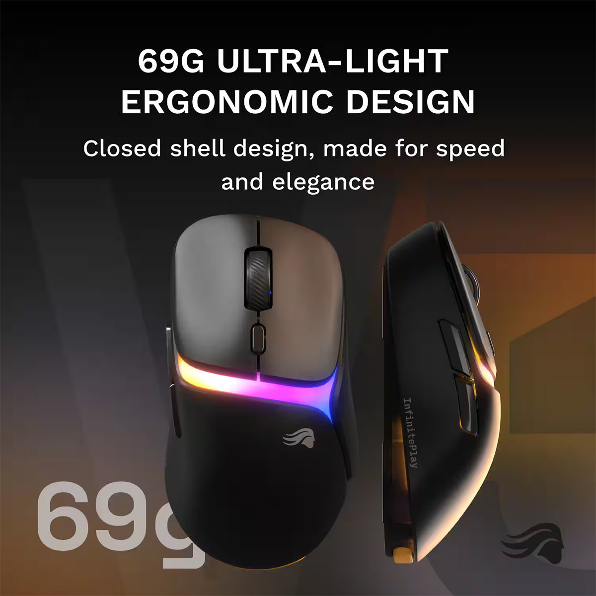 Glorious Model D3 InfinitePlay Wireless Gaming Mouse - Black