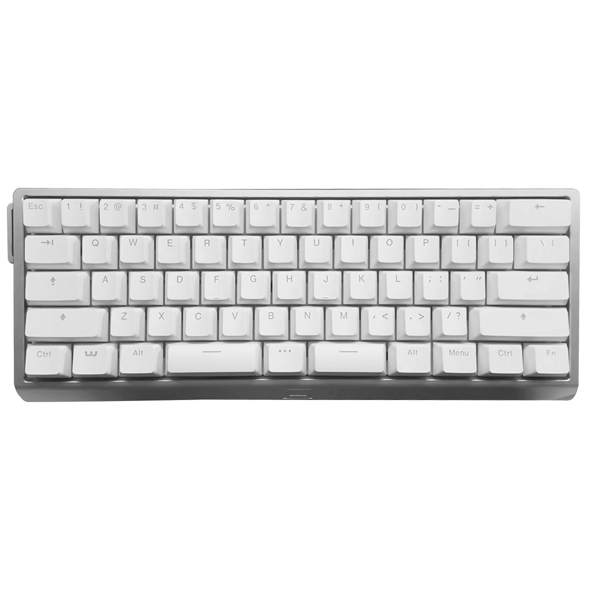 Wooting 60HE V2 60% Wired Aluminium Hall-Effect Gaming Keyboard Silver - Split Spacebar