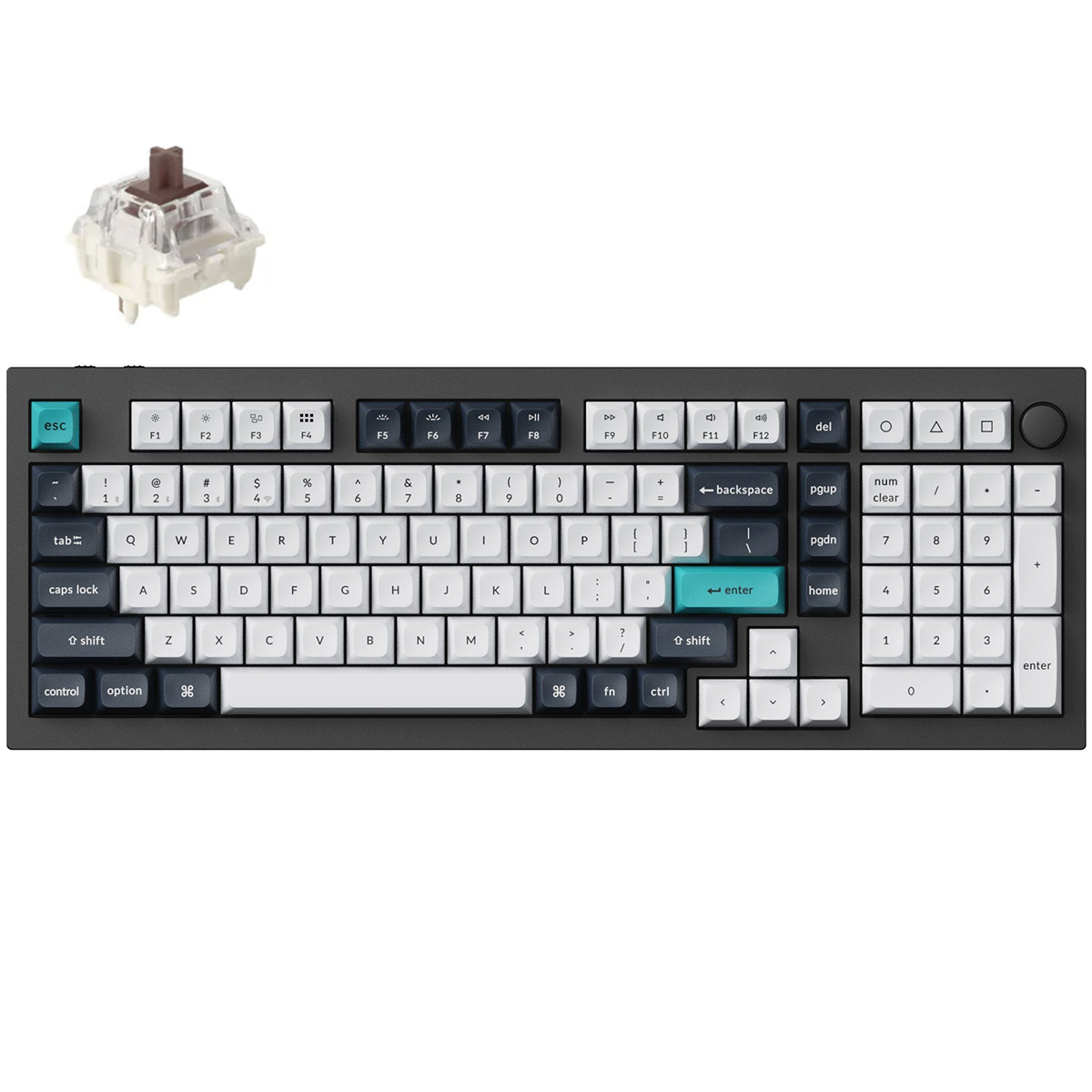 Keychron Q5 Max 96% RGB Carbon Black Wireless Mechanical Keyboard - Jupiter Brown Switch