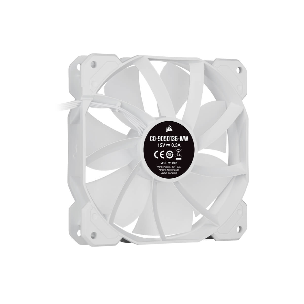 Corsair iCUE SP120 RGB ELITE White Performance 120mm PWM Fan - Single Pack